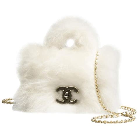 chanel white fur bag|tweed Chanel style bag.